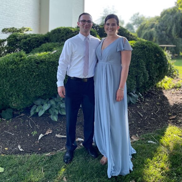 Azazie Reverie Dusty Blue Bridesmaid Dress - Picture 1 of 5